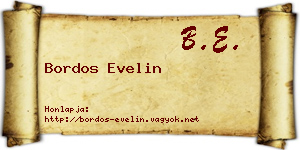 Bordos Evelin névjegykártya